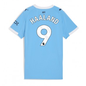 Lacne Ženy Futbalové dres Manchester City Erling Haaland #9 2025-26 Krátky Rukáv - Domáci